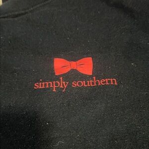 Simply Southern Black Pullover with Red Bow Logo